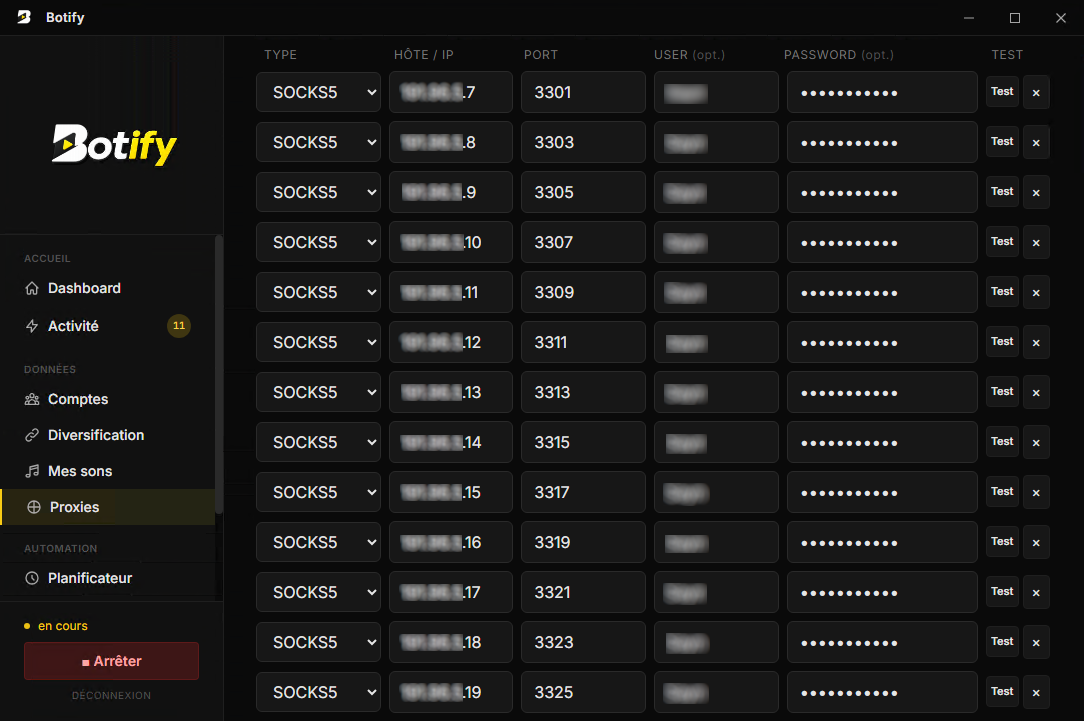 Proxies SOCKS5